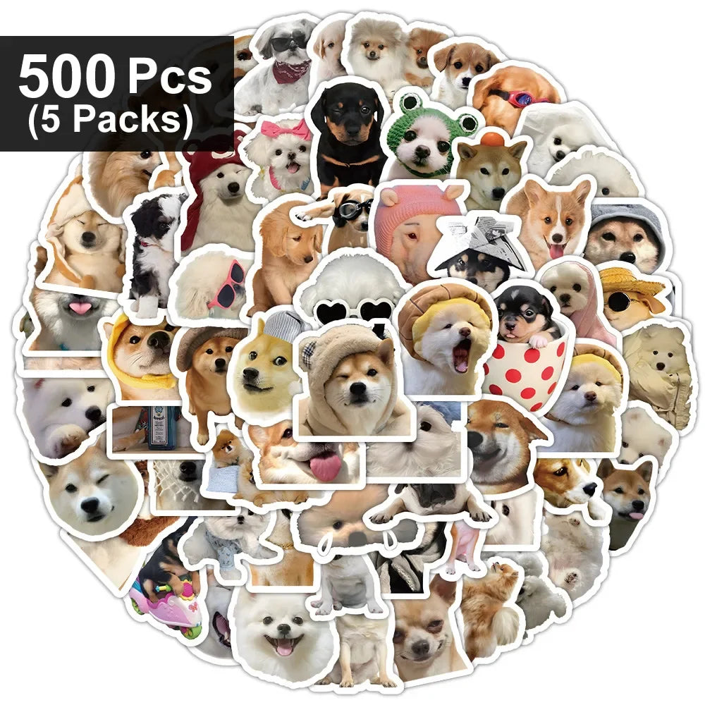 10/100/1000Pcs Funny Dog Stickers Cartoon Cute Decals Toy Guitar Phone Bicycle Laptop Notebook Luggage Car Graffiti Kids Sticker