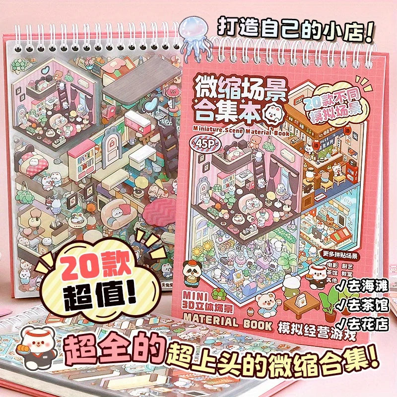 Mr Paper 45Pcs Forest Village DIY 3D Sticker Book