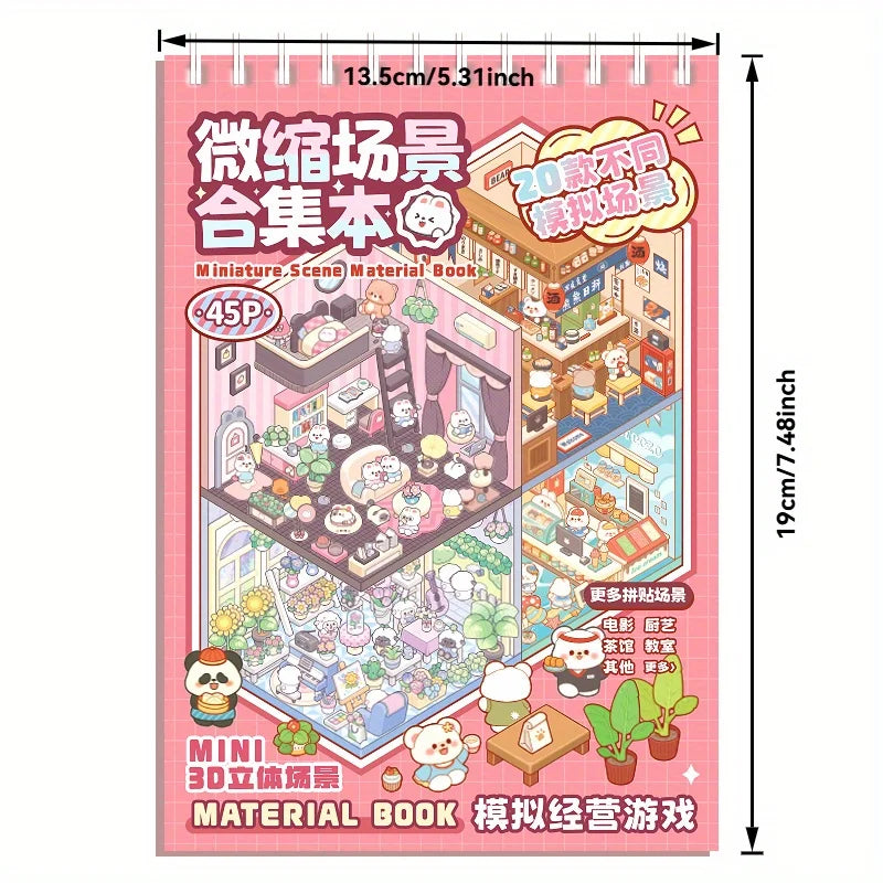 Mr Paper 45Pcs Forest Village DIY 3D Sticker Book